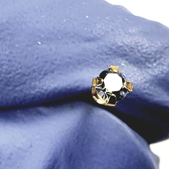 Swarovski Crystal Element - Gold Overlay Light Blue Stone "Tiny" Stud Earrings - Picture 8 of 12